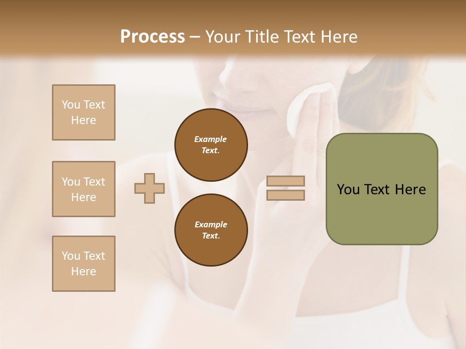Young Woman Using A Cotton Pad To Remove Her Make-Up PowerPoint Template