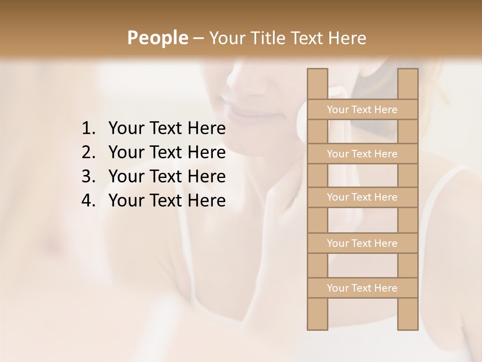 Young Woman Using A Cotton Pad To Remove Her Make-Up PowerPoint Template