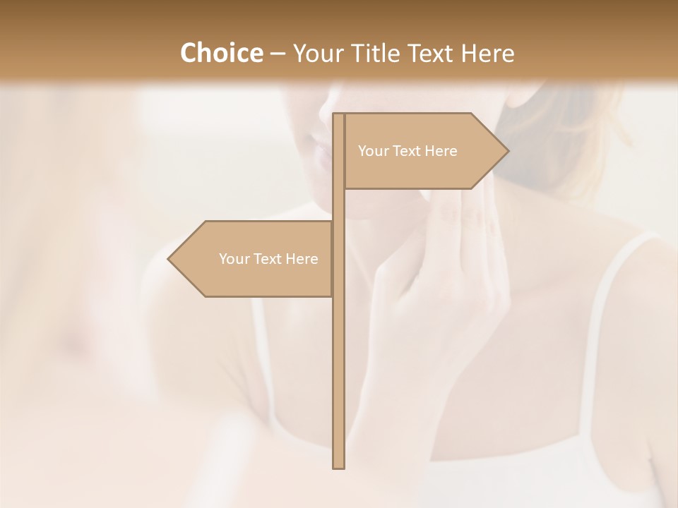 Young Woman Using A Cotton Pad To Remove Her Make-Up PowerPoint Template