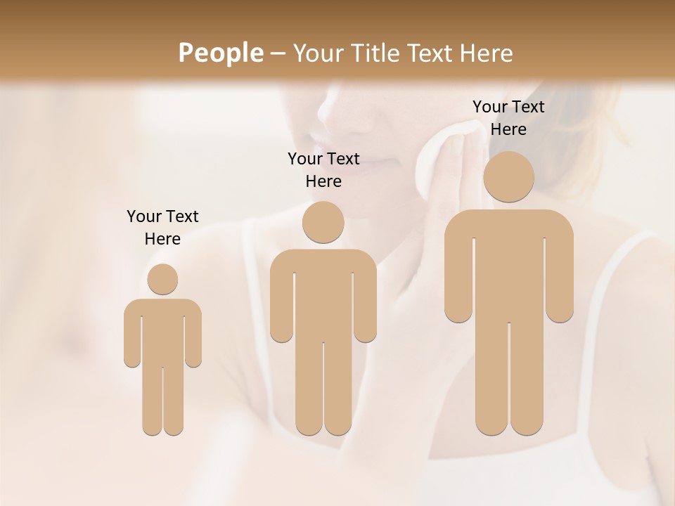 Young Woman Using A Cotton Pad To Remove Her Make-Up PowerPoint Template