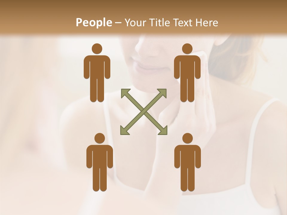 Young Woman Using A Cotton Pad To Remove Her Make-Up PowerPoint Template