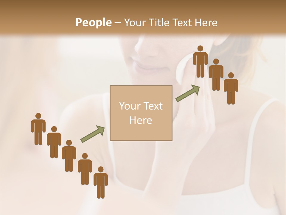 Young Woman Using A Cotton Pad To Remove Her Make-Up PowerPoint Template