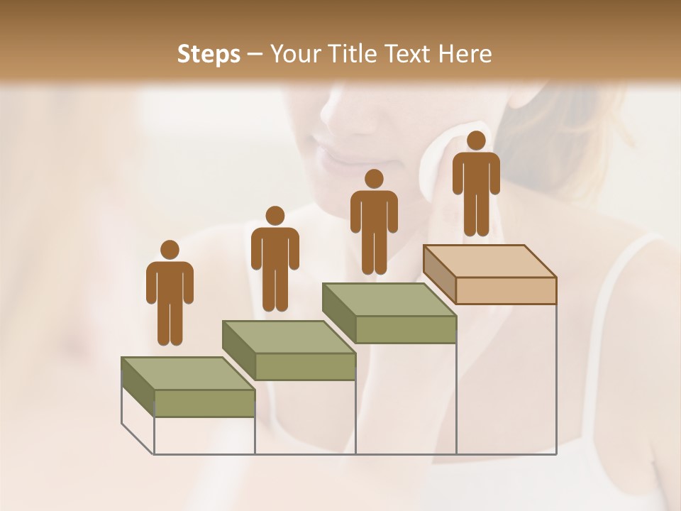 Young Woman Using A Cotton Pad To Remove Her Make-Up PowerPoint Template