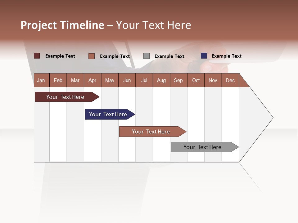 A Black Laptop Computer With A Hand And Card PowerPoint Template