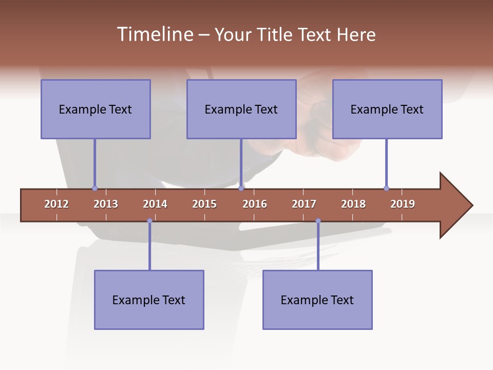 A Black Laptop Computer With A Hand And Card PowerPoint Template