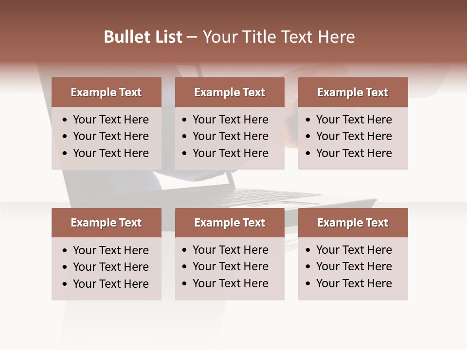 A Black Laptop Computer With A Hand And Card PowerPoint Template