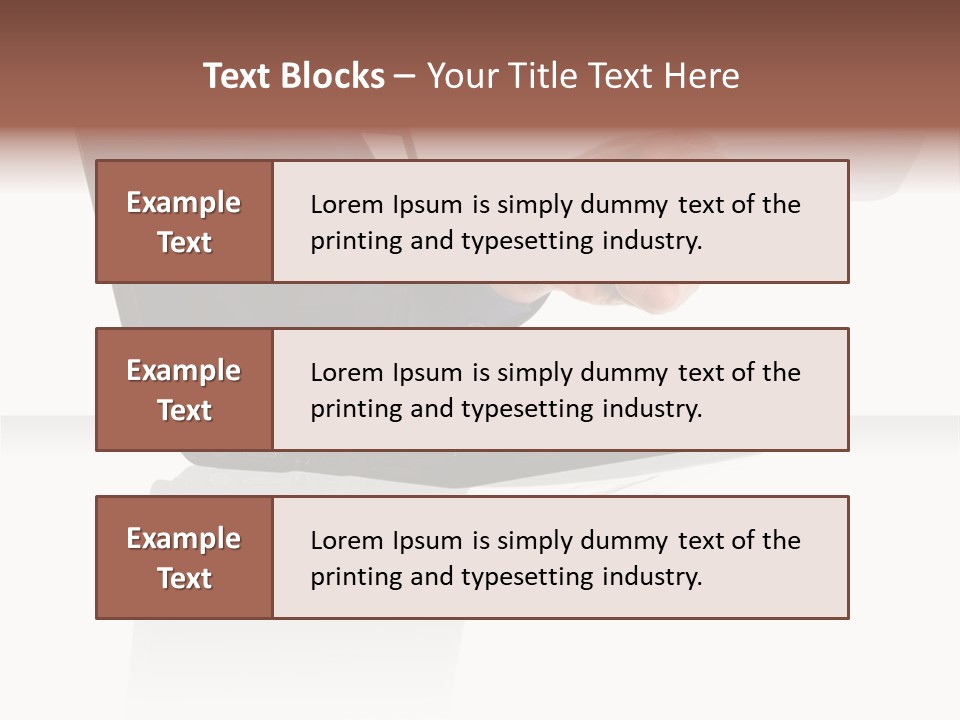 A Black Laptop Computer With A Hand And Card PowerPoint Template