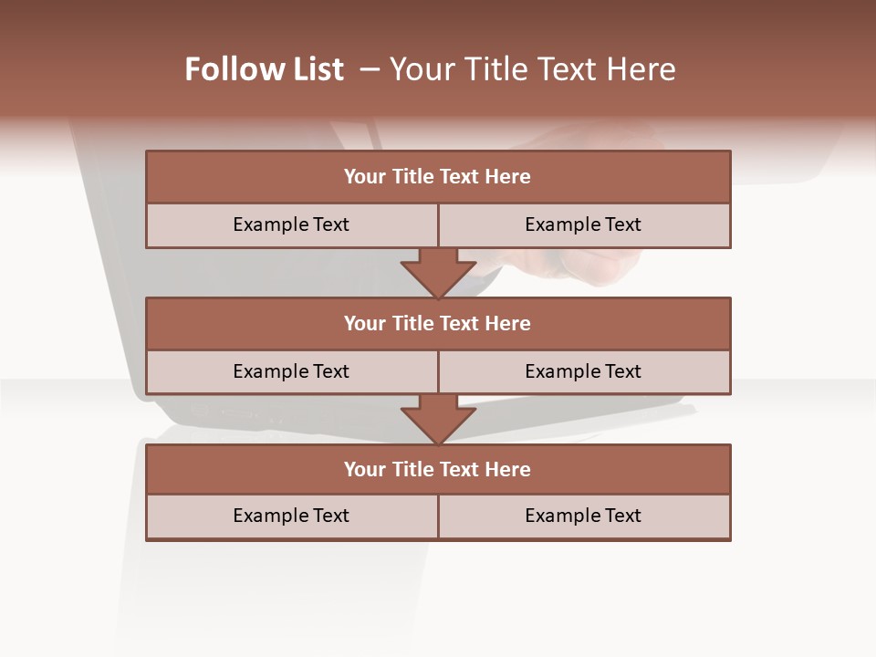 A Black Laptop Computer With A Hand And Card PowerPoint Template