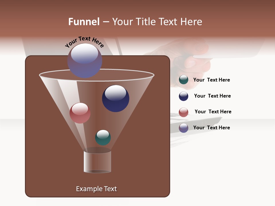 A Black Laptop Computer With A Hand And Card PowerPoint Template