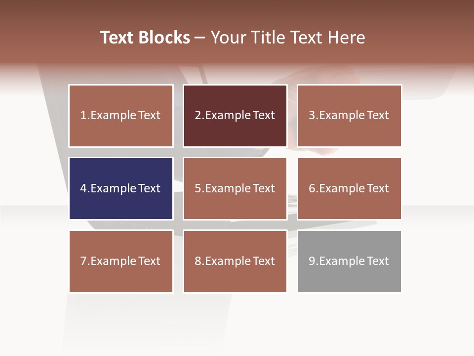 A Black Laptop Computer With A Hand And Card PowerPoint Template