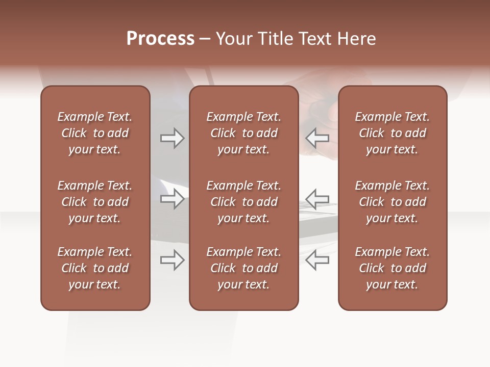 A Black Laptop Computer With A Hand And Card PowerPoint Template