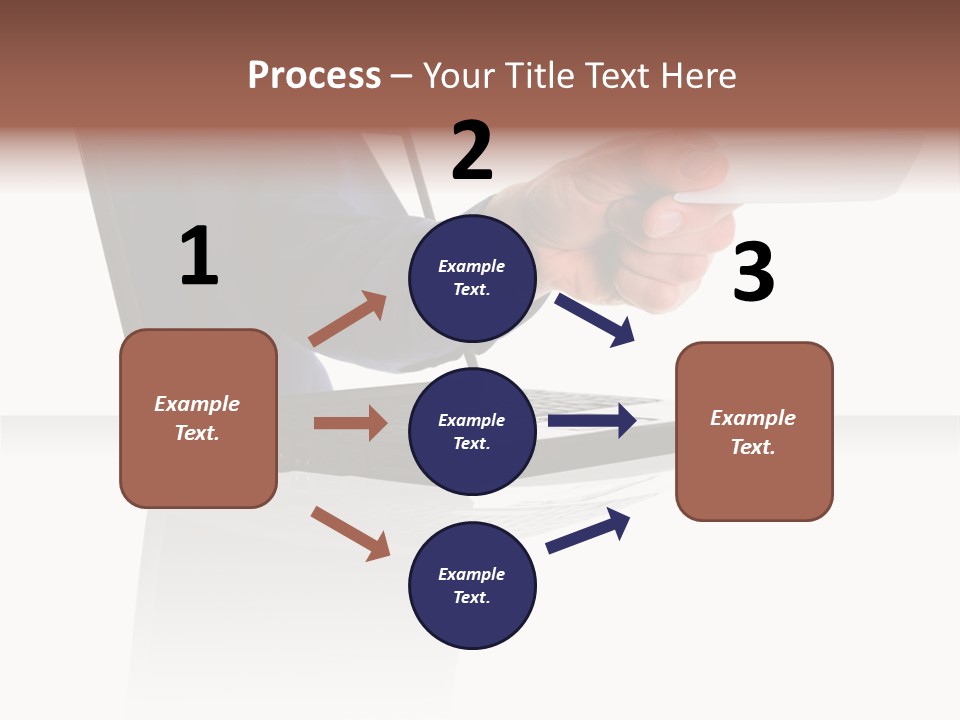 A Black Laptop Computer With A Hand And Card PowerPoint Template