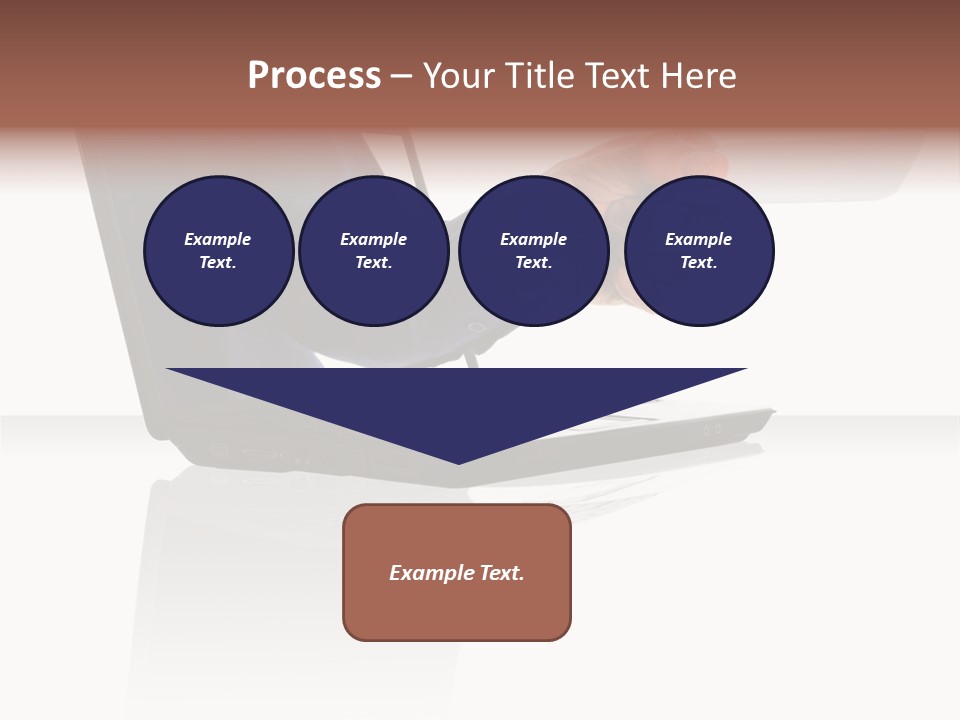 A Black Laptop Computer With A Hand And Card PowerPoint Template