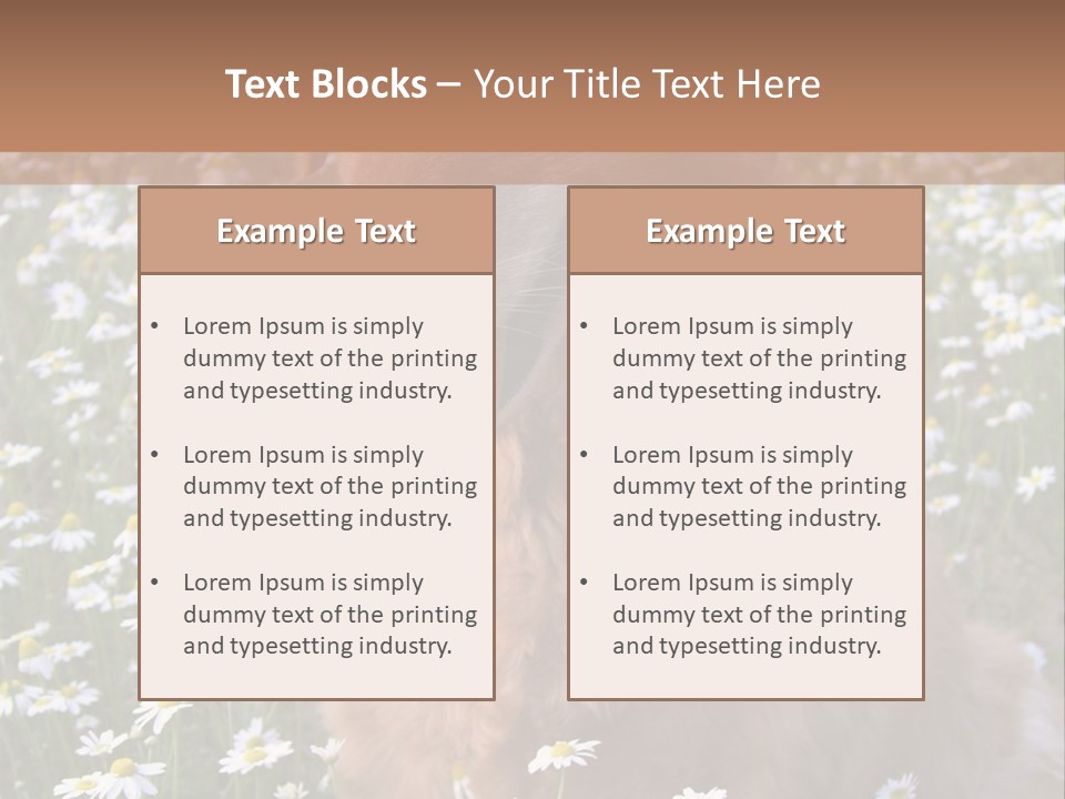 Golden Retriever Sitting In Field Of Daisies PowerPoint Template