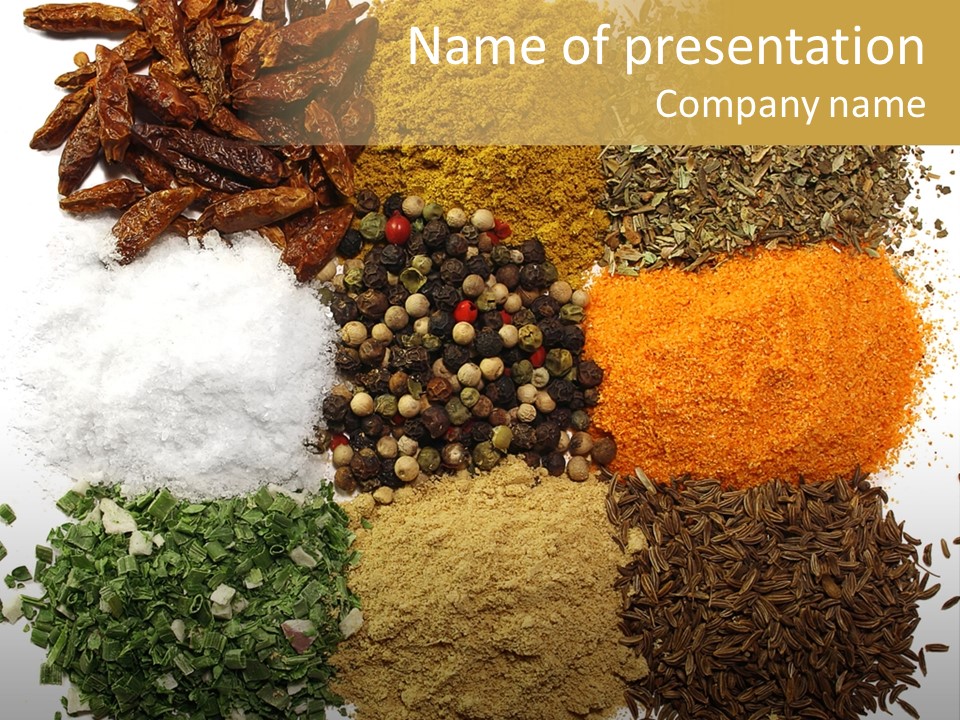 A Collection Of Spices PowerPoint Template