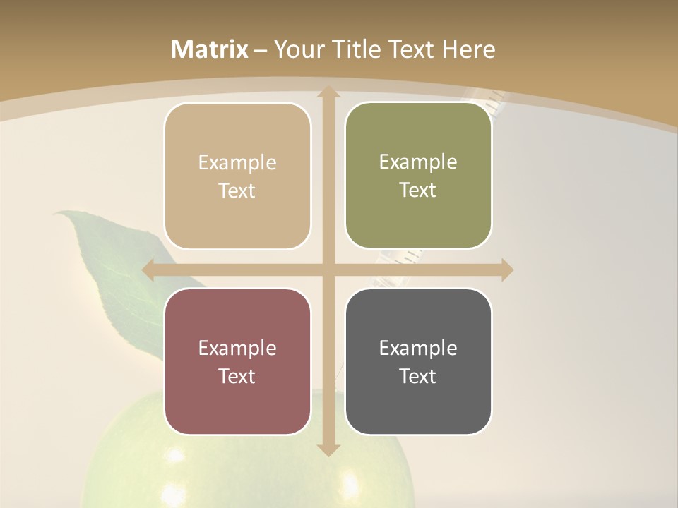Close-Up Of Syringe In Green Apple PowerPoint Template