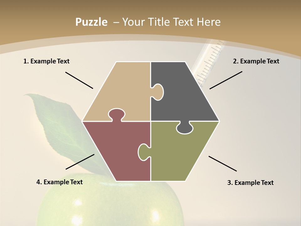Close-Up Of Syringe In Green Apple PowerPoint Template