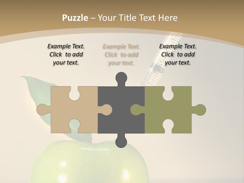 Close-Up Of Syringe In Green Apple PowerPoint Template