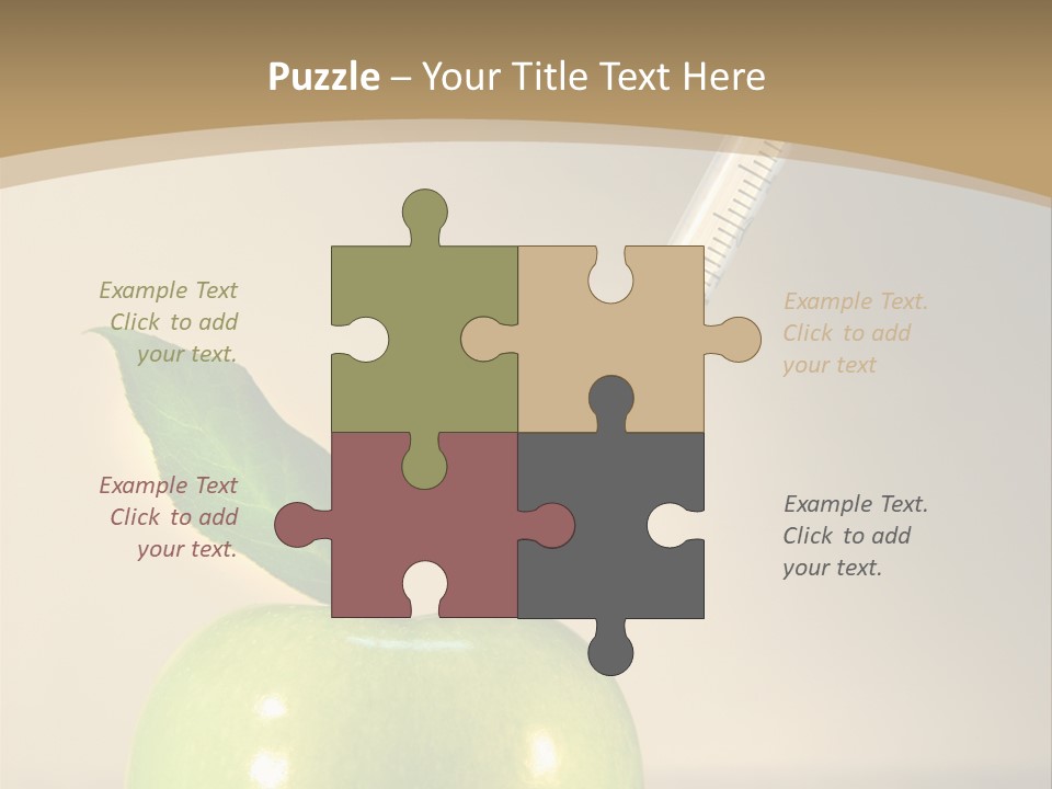 Close-Up Of Syringe In Green Apple PowerPoint Template