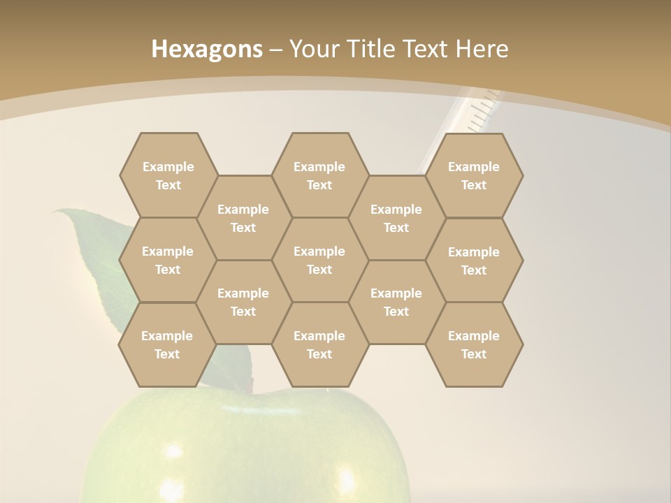 Close-Up Of Syringe In Green Apple PowerPoint Template