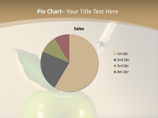 Close-Up Of Syringe In Green Apple PowerPoint Template