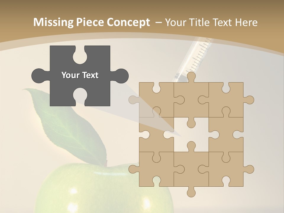 Close-Up Of Syringe In Green Apple PowerPoint Template