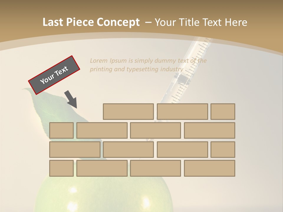 Close-Up Of Syringe In Green Apple PowerPoint Template