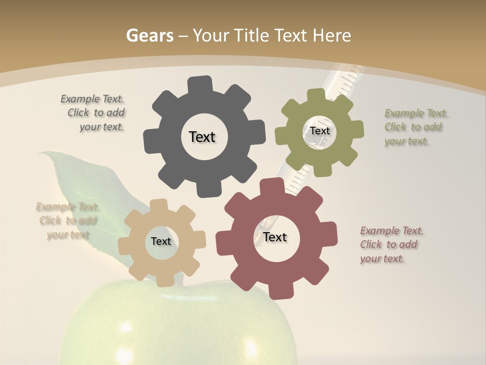 Close-Up Of Syringe In Green Apple PowerPoint Template