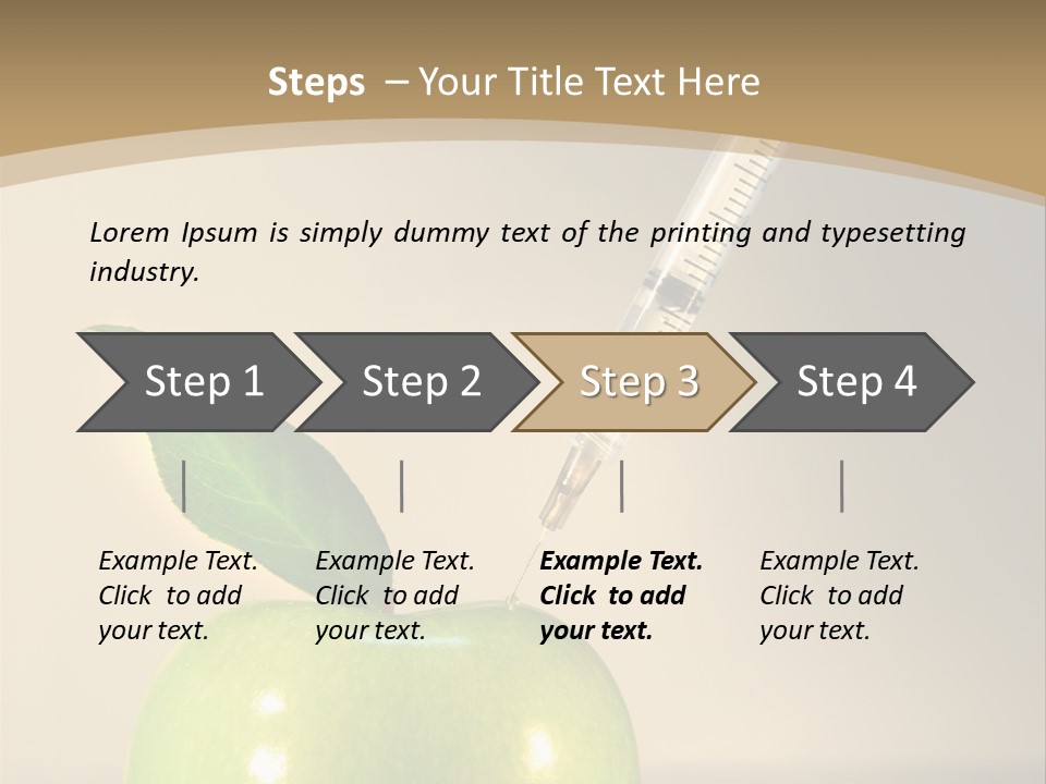Close-Up Of Syringe In Green Apple PowerPoint Template