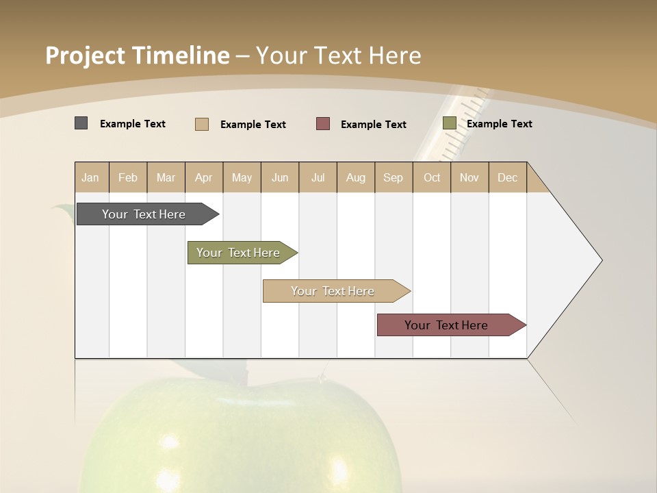 Close-Up Of Syringe In Green Apple PowerPoint Template