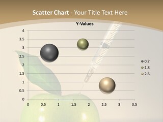 Close-Up Of Syringe In Green Apple PowerPoint Template