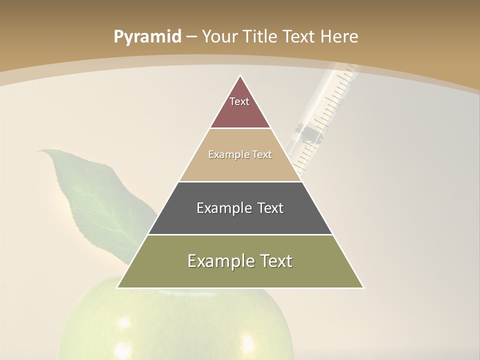 Close-Up Of Syringe In Green Apple PowerPoint Template