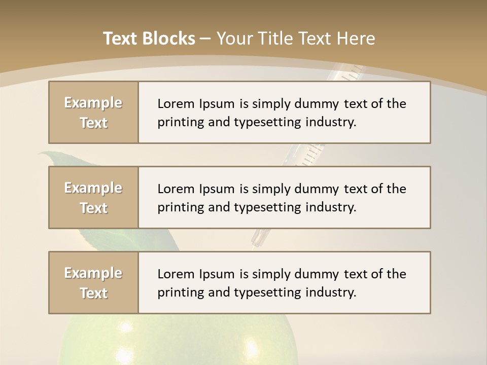 Close-Up Of Syringe In Green Apple PowerPoint Template