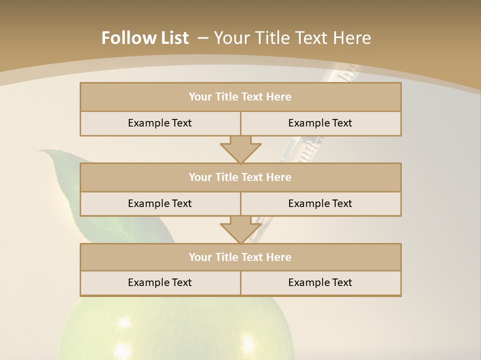 Close-Up Of Syringe In Green Apple PowerPoint Template