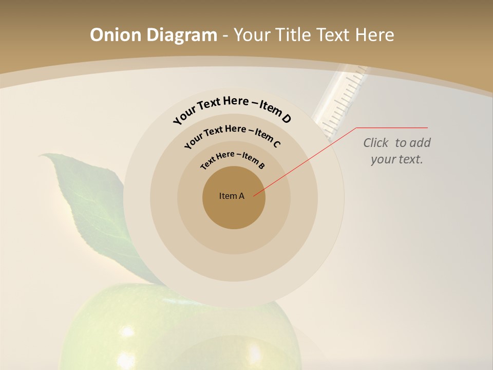 Close-Up Of Syringe In Green Apple PowerPoint Template