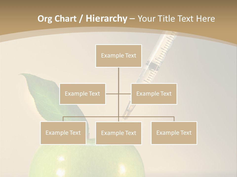 Close-Up Of Syringe In Green Apple PowerPoint Template