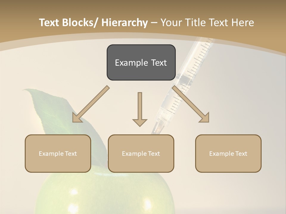 Close-Up Of Syringe In Green Apple PowerPoint Template