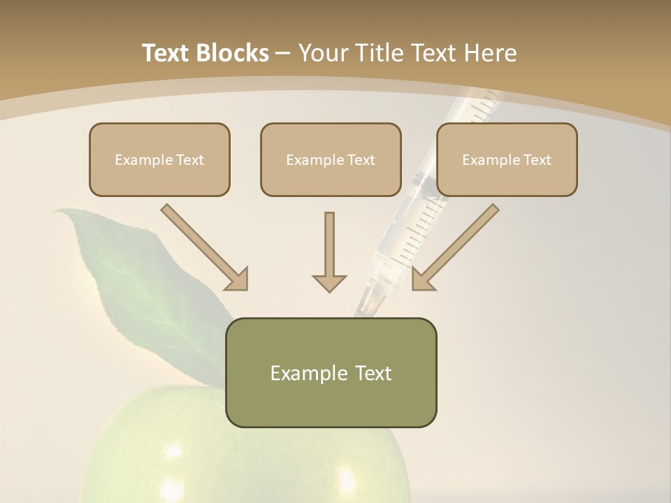 Close-Up Of Syringe In Green Apple PowerPoint Template