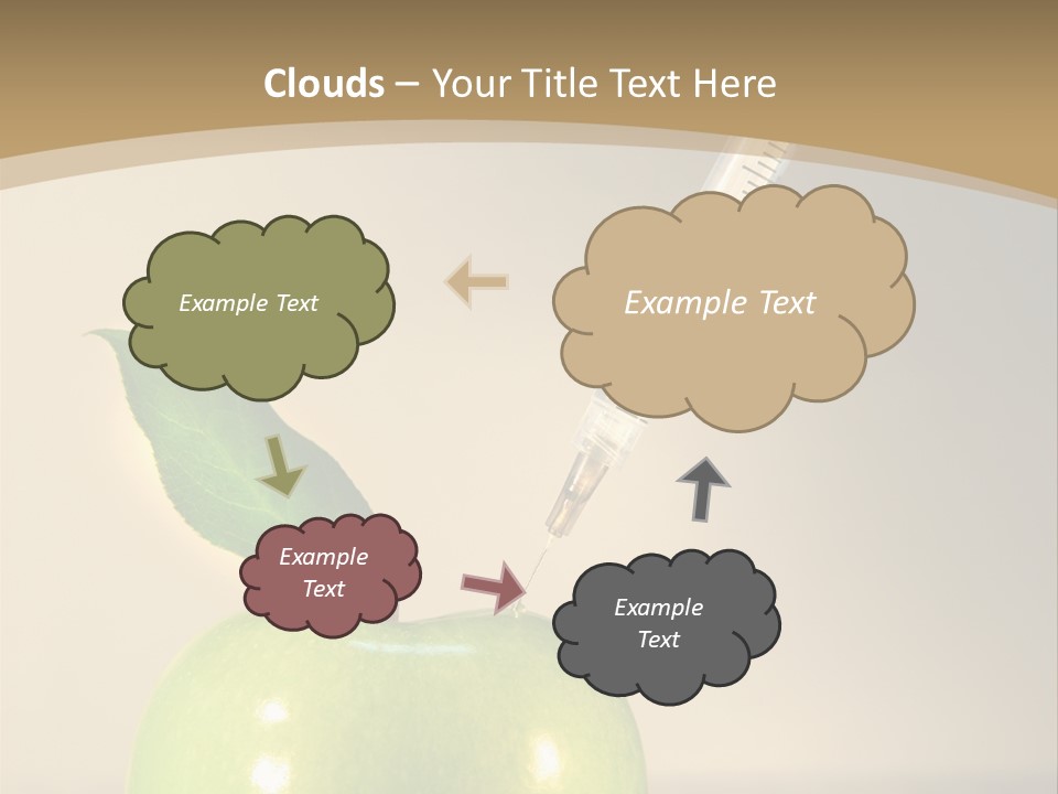 Close-Up Of Syringe In Green Apple PowerPoint Template