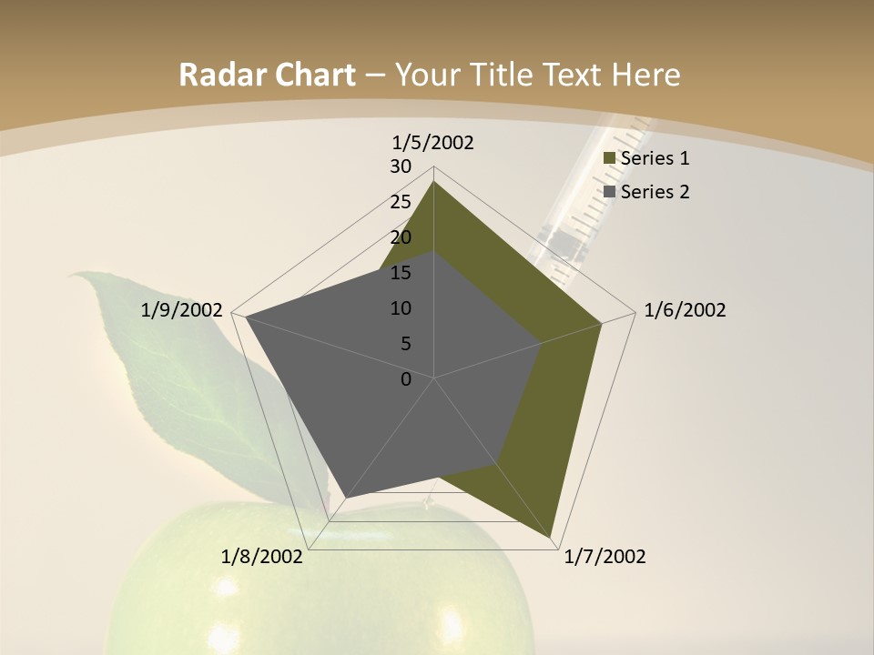 Close-Up Of Syringe In Green Apple PowerPoint Template