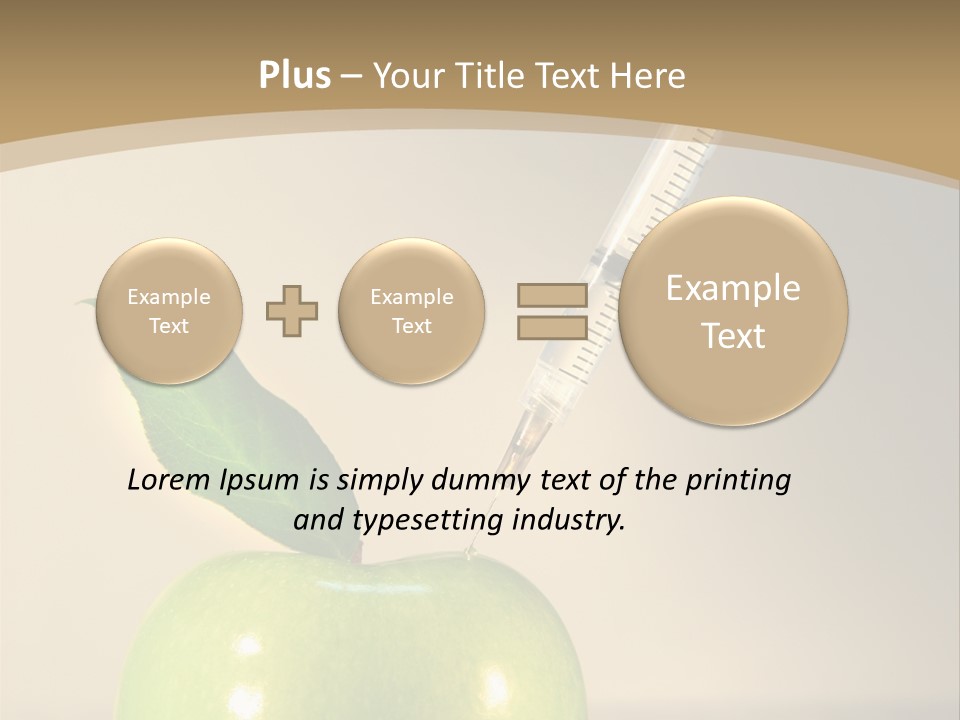 Close-Up Of Syringe In Green Apple PowerPoint Template