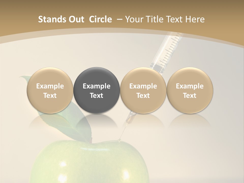 Close-Up Of Syringe In Green Apple PowerPoint Template