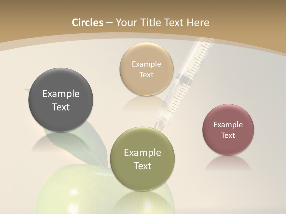 Close-Up Of Syringe In Green Apple PowerPoint Template