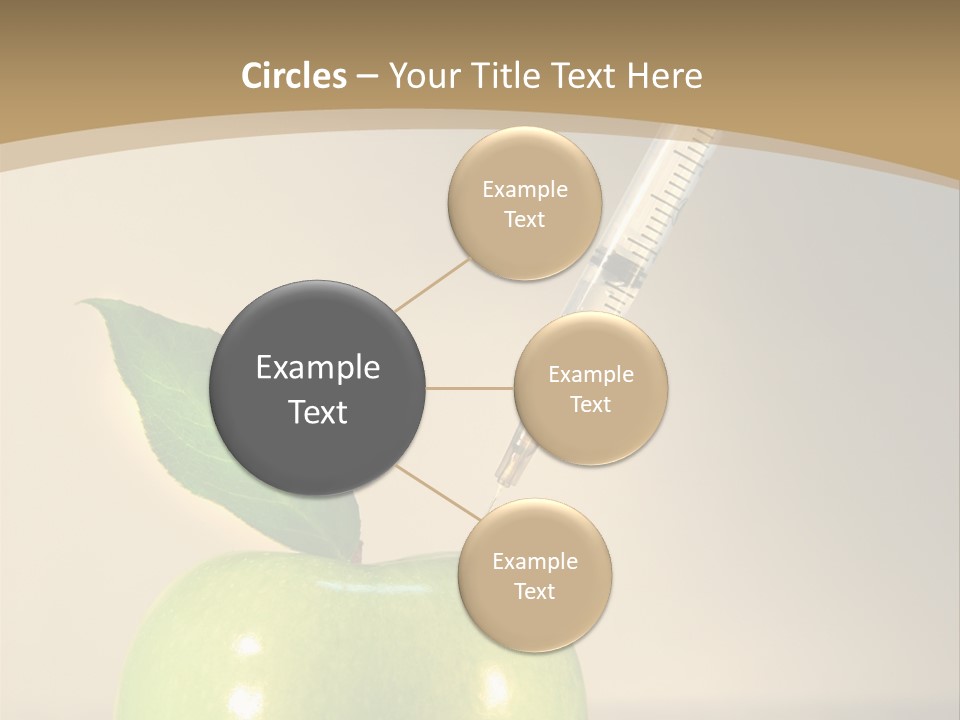Close-Up Of Syringe In Green Apple PowerPoint Template