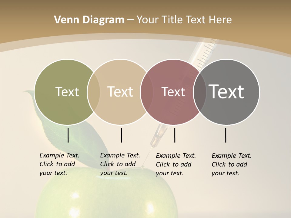 Close-Up Of Syringe In Green Apple PowerPoint Template