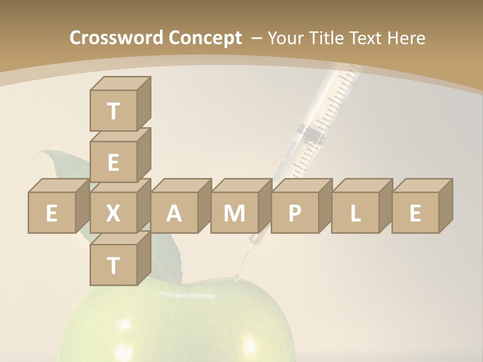 Close-Up Of Syringe In Green Apple PowerPoint Template