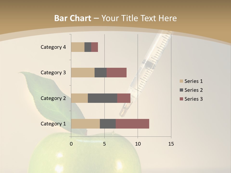 Close-Up Of Syringe In Green Apple PowerPoint Template