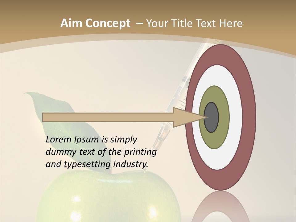 Close-Up Of Syringe In Green Apple PowerPoint Template