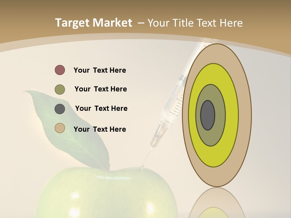 Close-Up Of Syringe In Green Apple PowerPoint Template