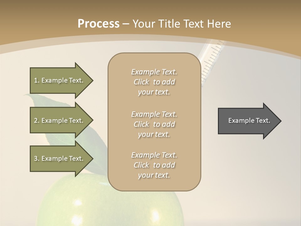 Close-Up Of Syringe In Green Apple PowerPoint Template